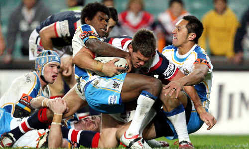 HE’S BACK: A file image of former Kyogle flyer Shannon Walker, who was called into the Titans line-up for last weekend’s match against the Dragons. AAP HE’S BACK: A file image of former Kyogle flyer Shannon Walker, who was called into the Titans line-up for last weekend’s match against the Dragons. AAP